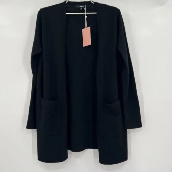 Quince Black Australian Merino Wool Open Front Cardigan Sweater Size XS - Picture 3 of 8